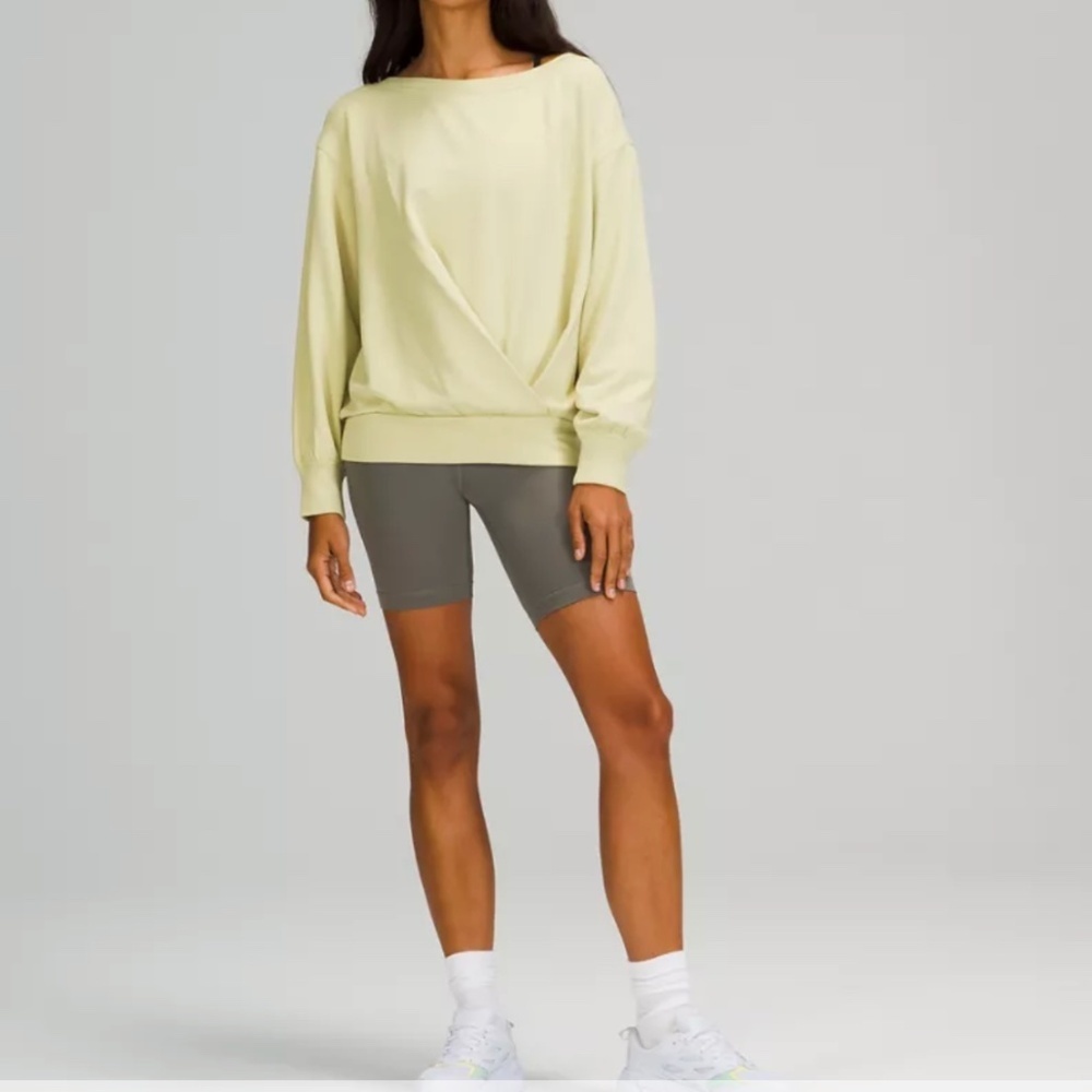 Pleated Modal Fleece Pullover Sz6 Dew Gree